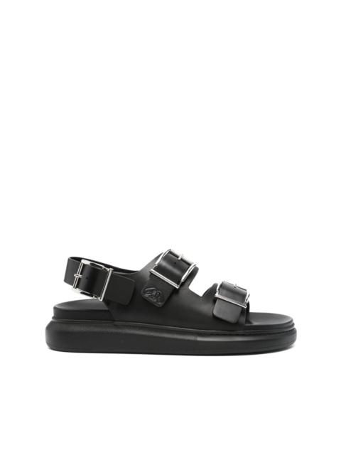 logo-debossed leather sandals