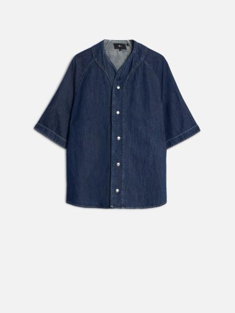 BASEBALL SHIRT in Indigo Linen Nocturnal