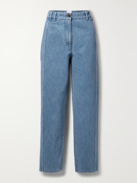 Paneled Mid-rise Straight-leg Jeans