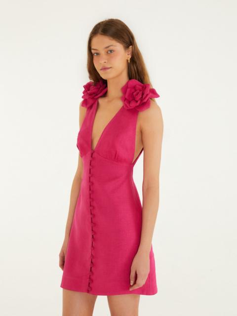 Pink Sleeveless Euroflax Premium Linen Mini Dress