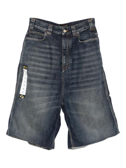 Balenciaga Frayed-hem Denim Shorts