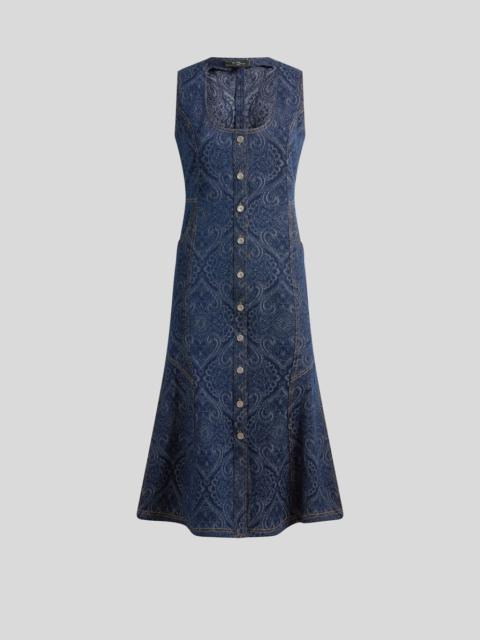 JACQUARD DENIM MIDI DRESS