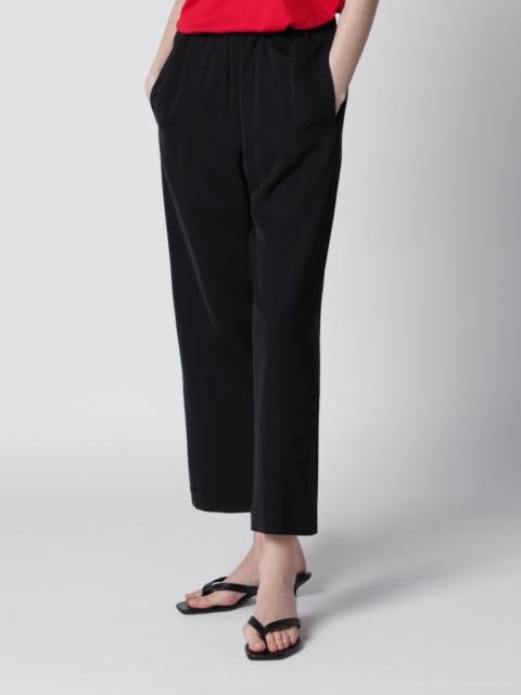 Black cropped trousers in wool blend