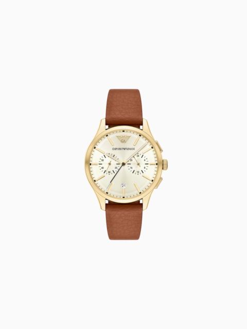 CHRONOGRAPH BROWN LEATHER WATCH