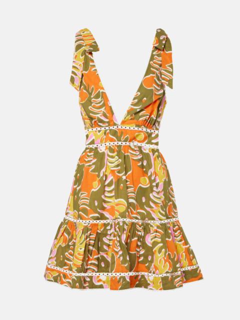 Cara printed cotton minidress