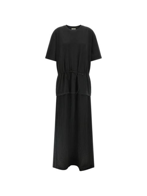 drawstring midi dress