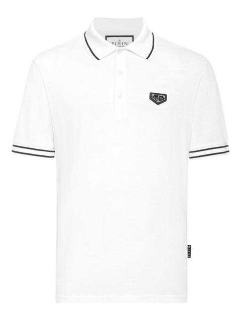 logo-plaque polo shirt