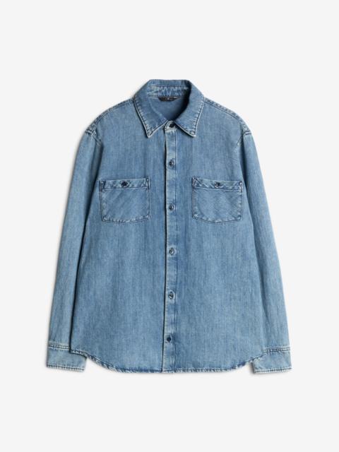 Denim Linen Overshirt in Station