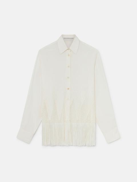 Open-Knit Fringe Shirt