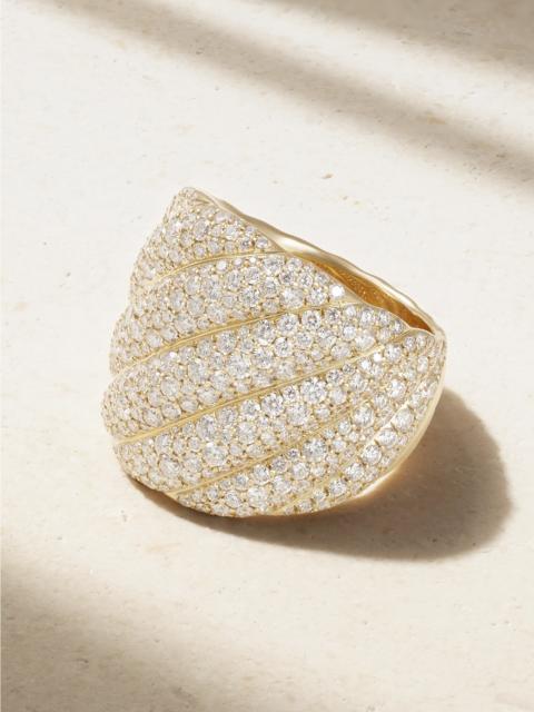 Sculpted Cable 18-karat Gold Diamond Ring