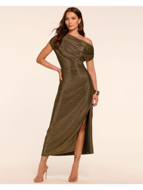 Chet Sparkle Knit Off-The-Shoulder Midi Dress