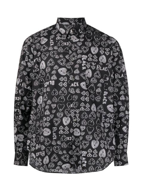 HEART-PRINT COTTON SHIRT