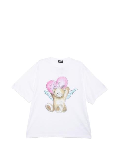 teddy-print T-shirt
