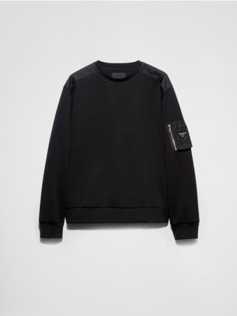 Cotton fleece and Re-Nylon sweatshirt