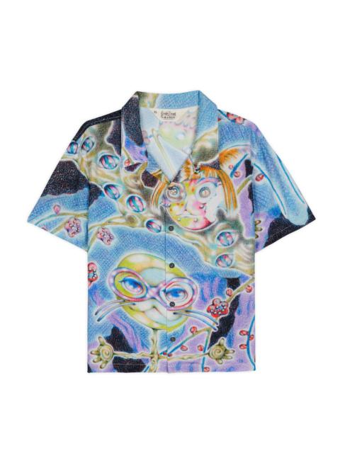 Aspen Eyes Short Sleeve Button Up Shirt - Blue Multi