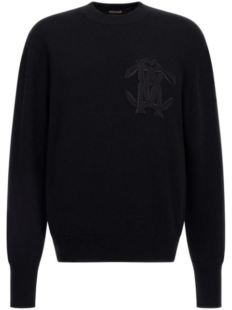 logo-embroidered wool sweatshirt