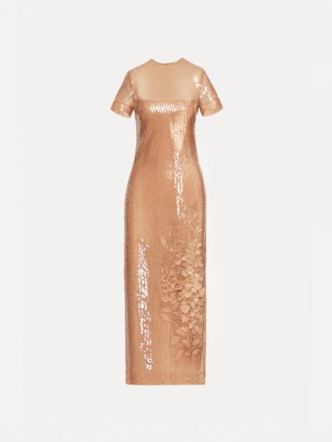 FOXGLOVE EMBROIDERED SEQUIN TULLE DRESS