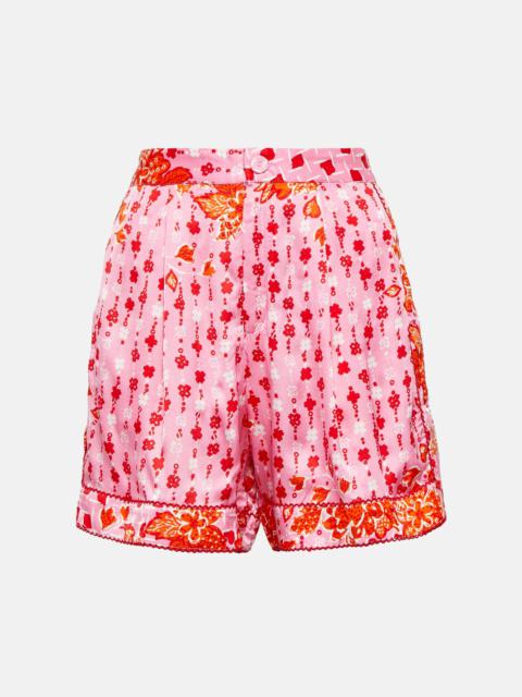Isabelle floral satin shorts