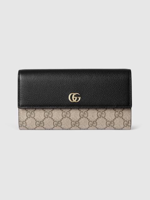 GG Marmont bi-color continental wallet