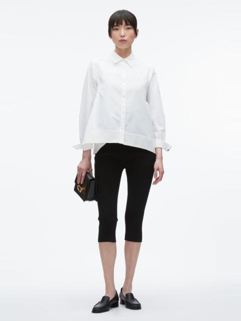 Flounce Hem Poplin Shirt