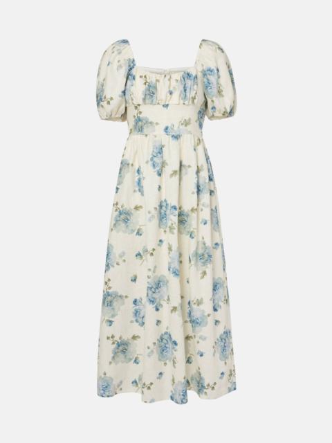 Dalia floral linen midi dress