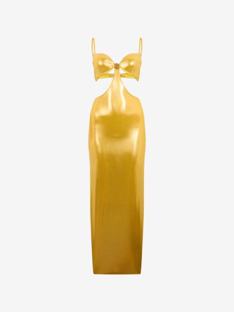 Long Golden Satin Dress