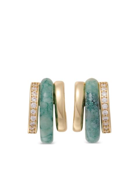 Stone Huggie earrings