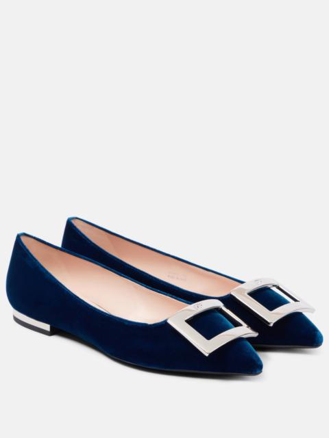 Velvet ballet flats