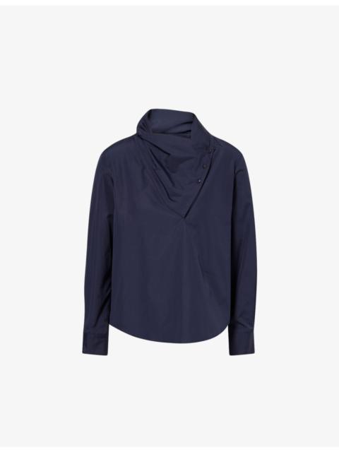 My Maria Asymmetric Cotton-Poplin Shirt