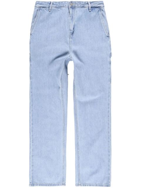 high-waist straight-leg jeans
