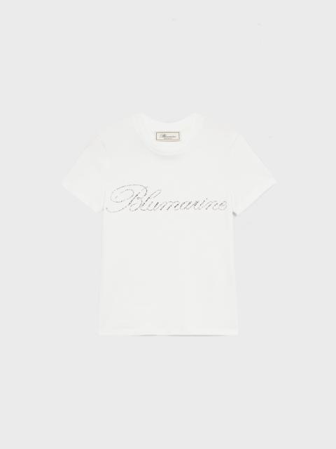 T-SHIRT WITH BLUMARINE RHINESTONE EMBROIDERY