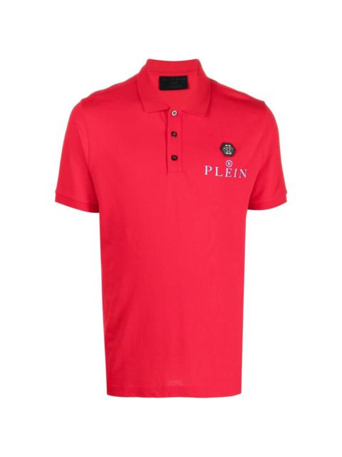 logo-plaque polo shirt