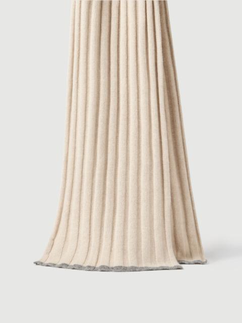 Cashmere rib knit scarf
