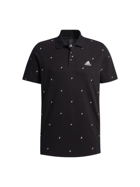 adidas adidas Fi Polo Aop Logo Printing Training Sports Short Sleeve ...