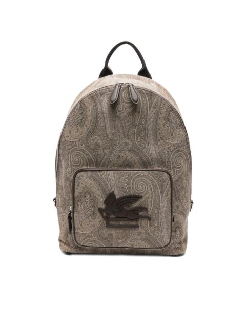 paisley-print logo-appliqué backpack