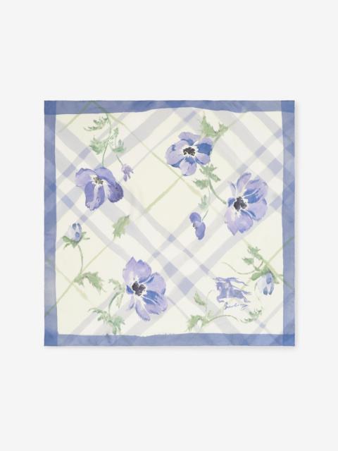 Watercolour Check Silk Scarf