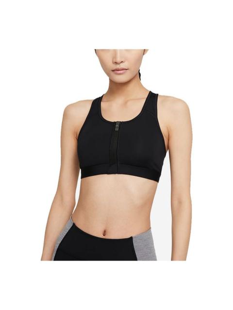 (WMNS) Nike Dri-FIT Swoosh Zip-Front Sports Bra 'Black' DD1206-010