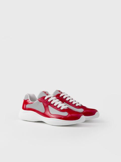 Patent leather and technical fabric Prada America's Cup sneakers