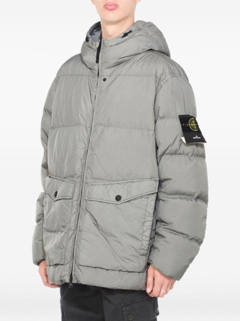 Compass-badge puffer jacket