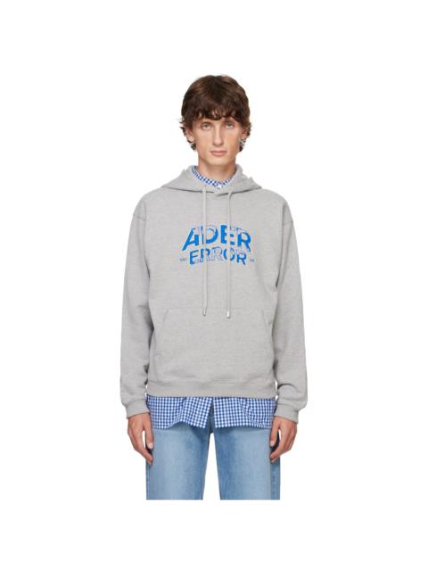 Gray Embroidered-Logo Hoodie