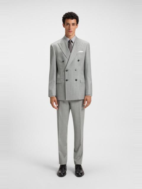 SLIM-FIT TWO-PIECE SUIT IN PINSTRIPE VIRGIN WOOL