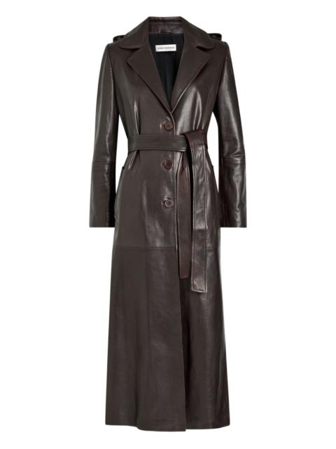 Scarlett belted leather trench coat