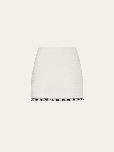 Jayla Bead Fringe Tweed Mini Skirt