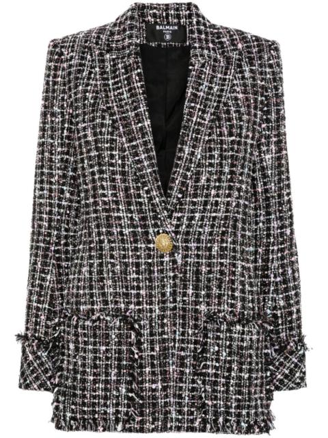 single-breasted tweed jacket