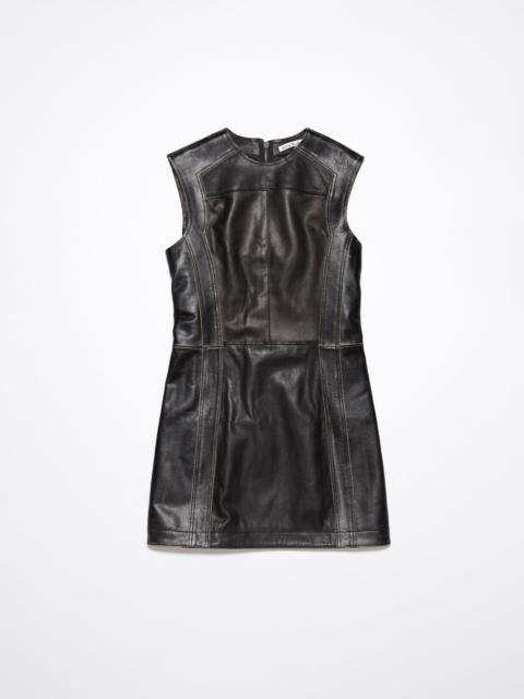 Sleeveless leather dress - Black