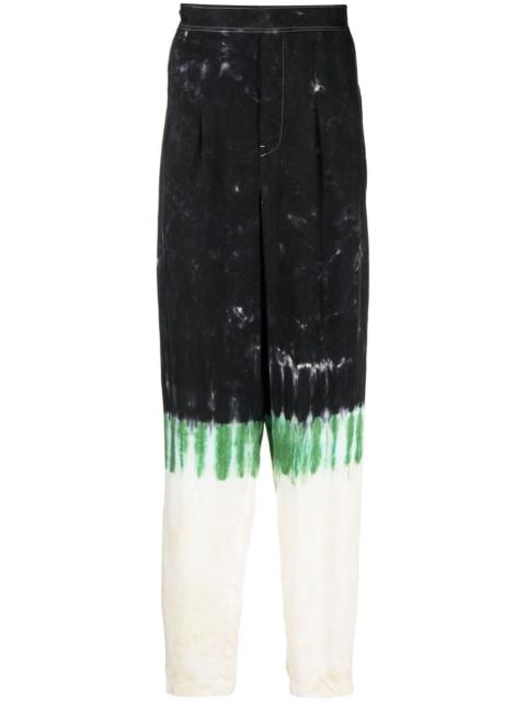 tie-dye print straight-leg trousers