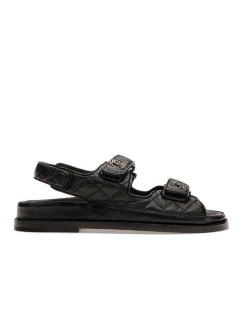 Chanel Quilted Dad Sandal Black Leather