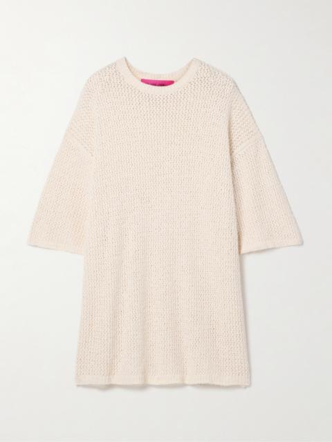 Selerino Oversized Open-knit Mulberry Silk T-shirt