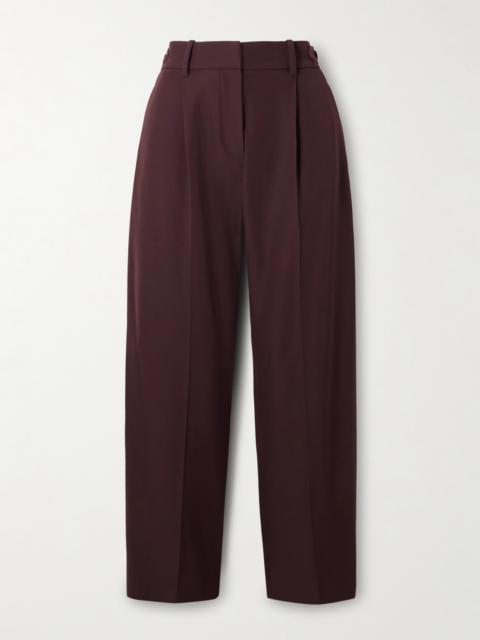 Pleated Wool And Cotton-blend Twill Tapered Pants