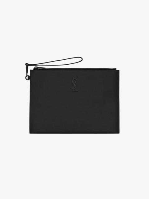 CASSANDRE ZIPPED TABLET HOLDER IN GRAIN DE POUDRE LEATHER